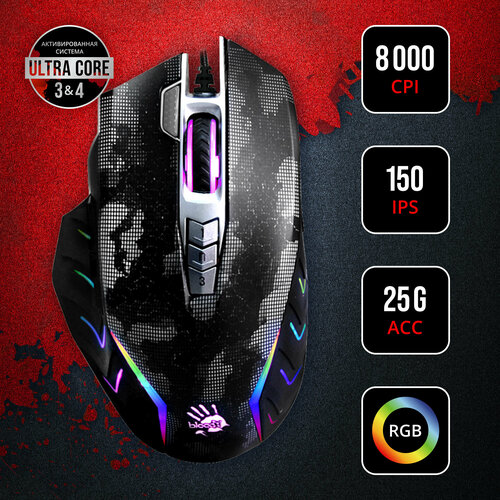 Мышь A4Tech Bloody J95s рисунок оптическая 8000dpi USB 9but 248900₽