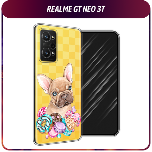 Силиконовый чехол на Realme GT Neo 3T/GT Neo 2 / Реалми GT Neo 3T Бульдог и сладости, прозрачный силиконовый чехол на realme gt neo 3t gt neo 2 реалми gt neo 3t собачка в шапке лягушки