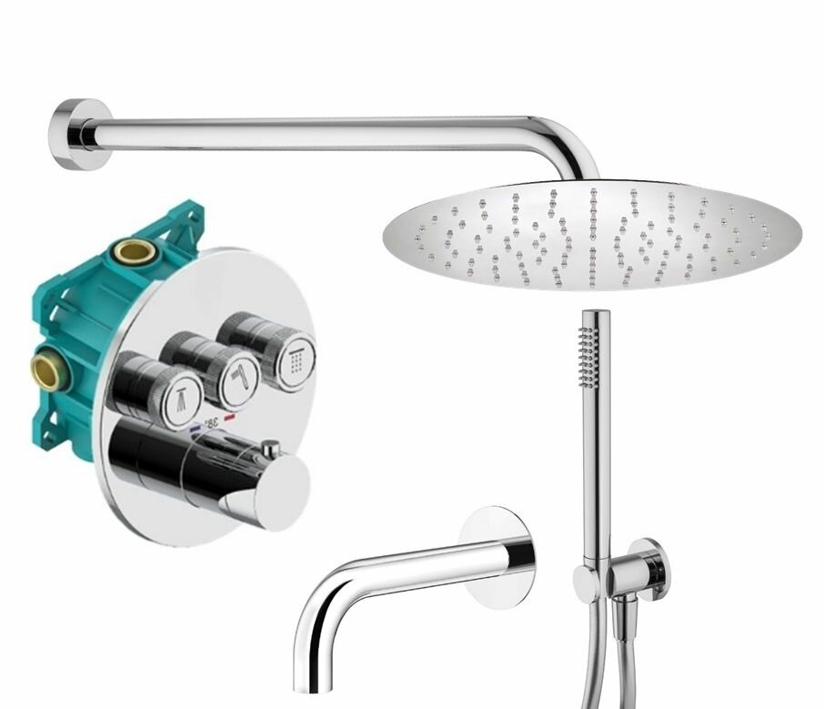 Комплект со смесителем и верхним душем Plumberia Selection - фото №1