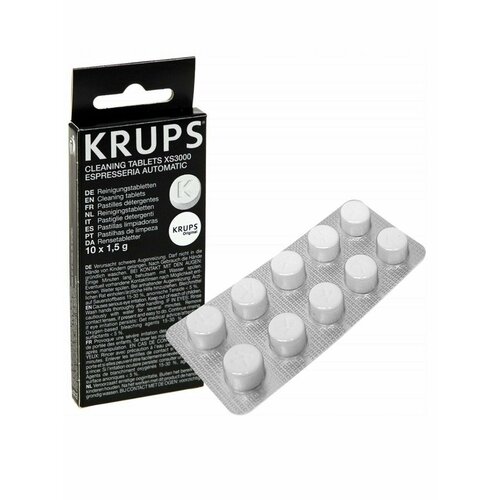 Таблетки чистящие для кофемашин Krups XS3000 от кофейного масла жира и накипи 1799₽
