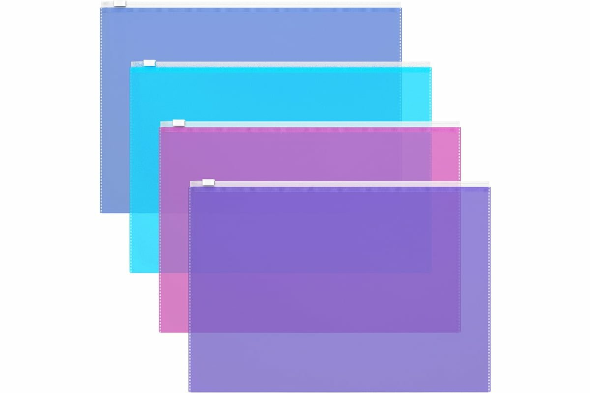 Пластиковый zip-пакет ErichKrause Fizzy Vivid, A4, ассорти 47069