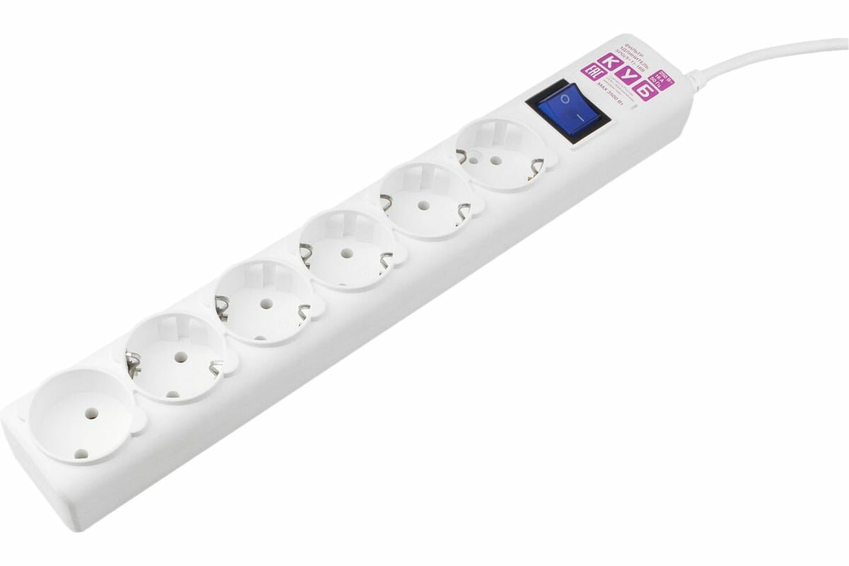 Сетевой фильтр Powercube SPG(5+1)-16B-1,9М-WHITE 1.9м белый (spg(5+1)-16b-1,9m)