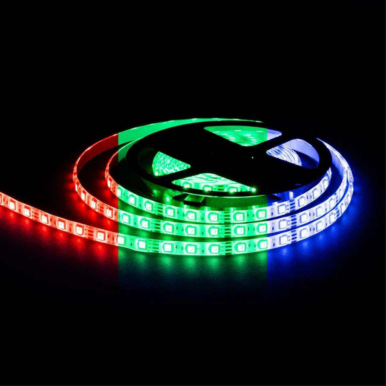 LSE-276 Светодиодная лента 12В 144Вт м smd5050 60д м IP65 ширина подложки 10мм 5м RGB.