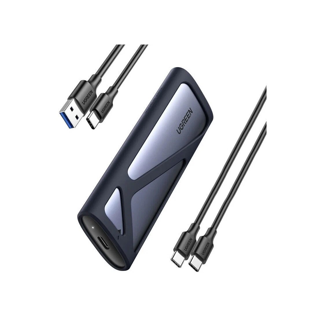 Бокс для накопителей UGREEN USB-C to M.2 NVMe/M.2 SATA SSD Enclosure(10Gbps) CM400 (90264)