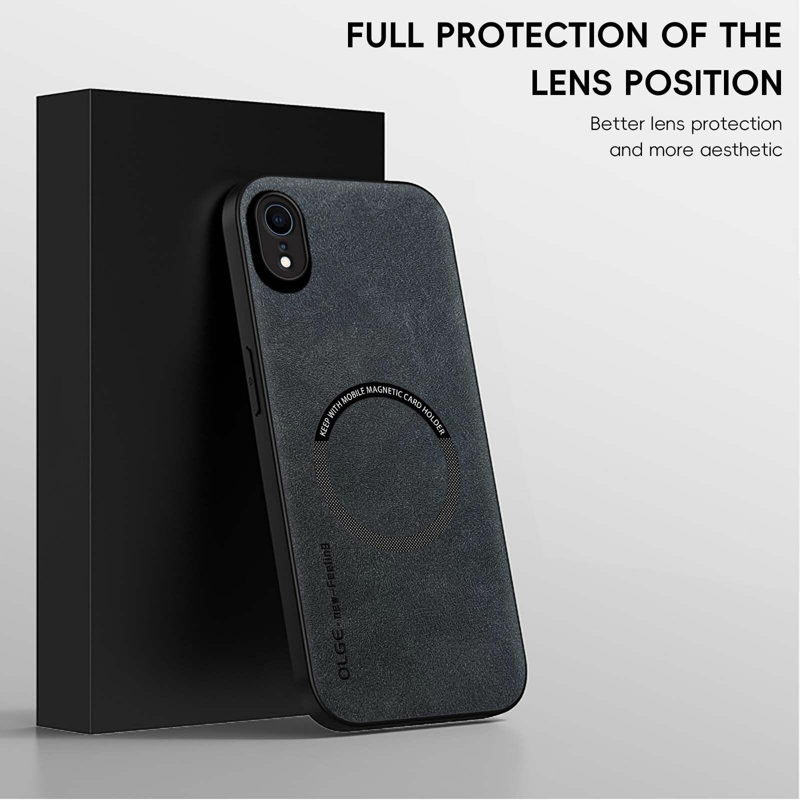 Чехол на Apple iPhone XR (Айфон ХР) Роскошная кожа magsafe ;
