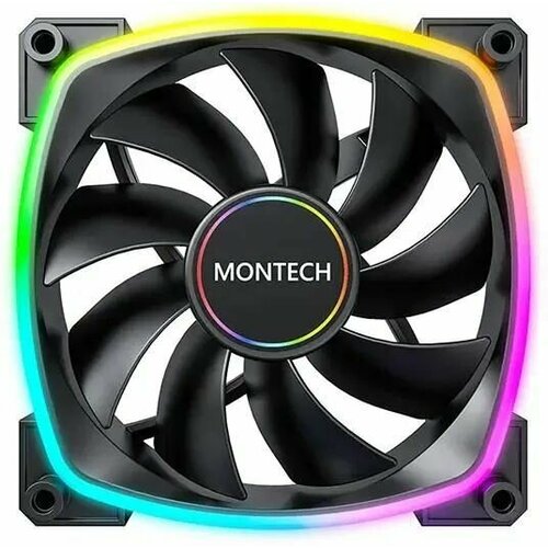 Вентилятор для корпуса Montech AX140 ARGB 140х140x25 черный 4-pin 27.9дБ (AX140 PWM BLACK) Ret