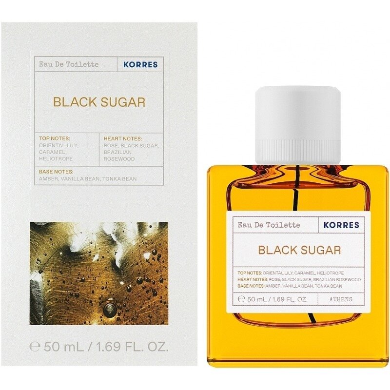 Туалетная вода для женщин и мужчин Korres Black Sugar 50 мл / Духи Коррес Блэк Шугар / Черный Сахар