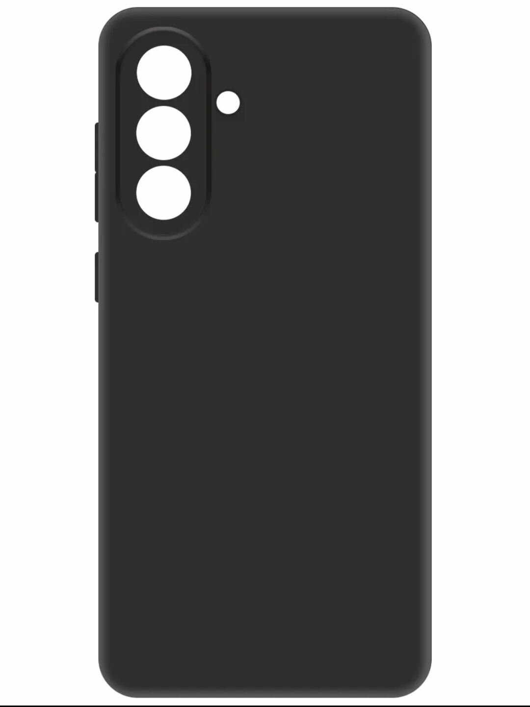 Samsung Galaxy A36, A56 чехол, Силиконовый чёрный бампер для Самсунг гелакси А36, a56 с защитой камеры и микрофиброй — фото 1
