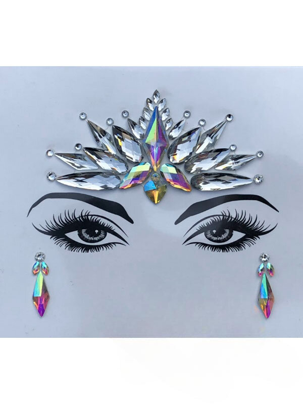 Кристаллы для лица "Принцесса" (Цв: Серебряный-Перламутровый )