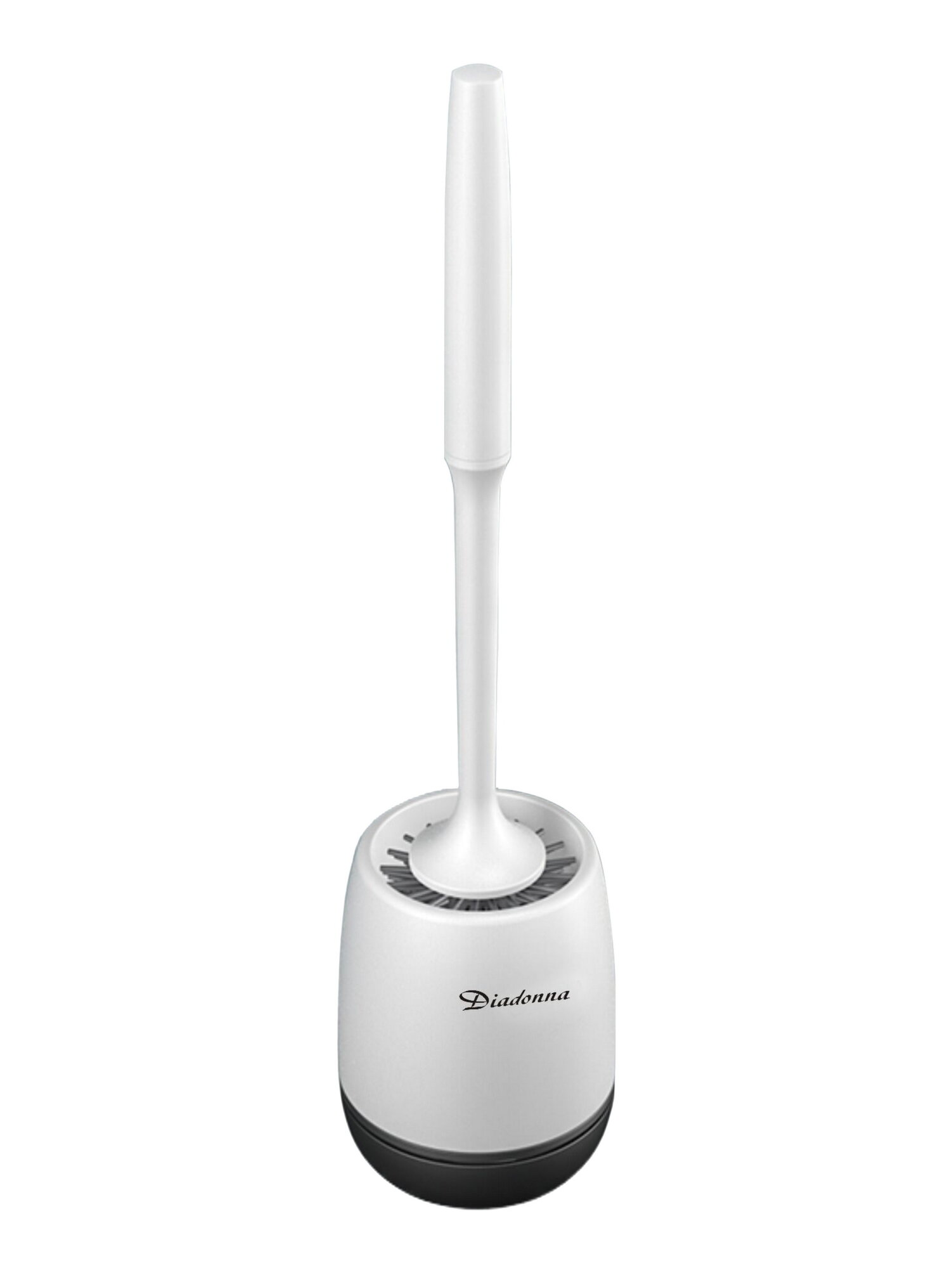 Ершик для унитаза Diadonna, силиконовый, с подставкой, подвесной, съемный, белый/серый — фото 1