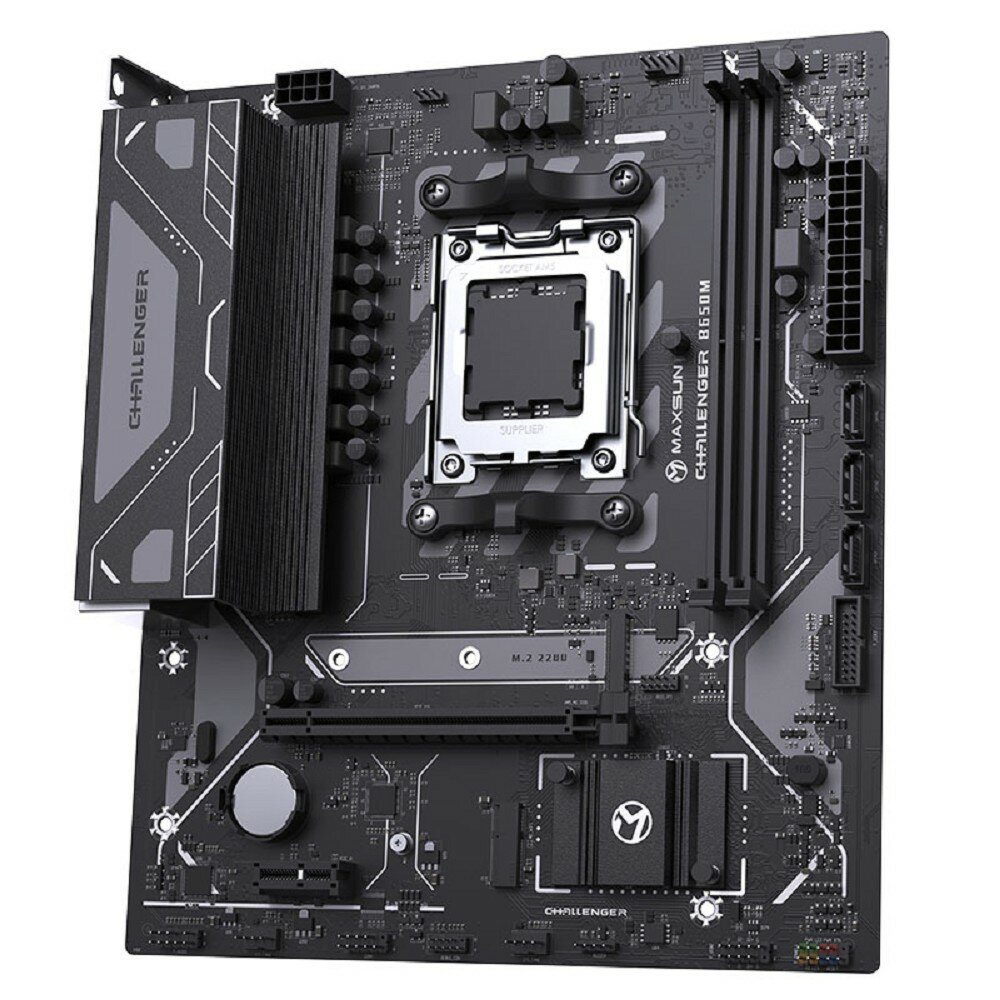 MAXSUN Материнская плата MS-Challenger B650M AM5, mATX, DDR5, HDMI+DP, M,2, LAN 1Gb, RTL — фото 1