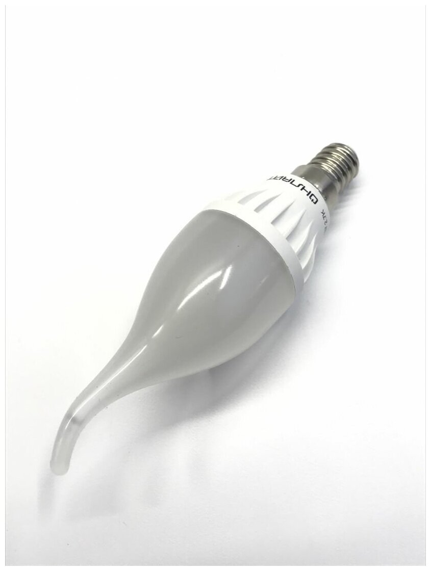 Онлайт Лампа светодиодная 71 620 OLL-FC37-6-230-2.7K-E14-FR 6Вт свеча на ветру 2700К тепл. бел. E14 450лм 220-240В онлайт 71620 - фотография № 4