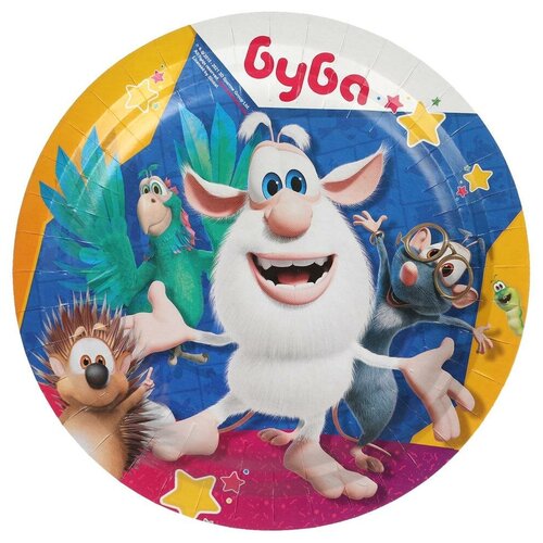 Веселый праздник Набор бумажных тарелок Буба 6 штук 18 см
