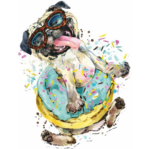 Деревянный пазл Мопс, 20х24 см, 130 деталей