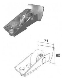 Ролик концевой в сборе для балки прокатной 71х60х3,5, DHS2039 - DoorHan