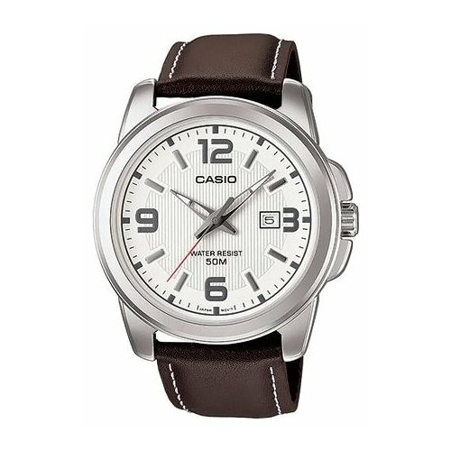 casio men s enticer analog watch mtp 1381d 7a 47 mm silver Наручные часы CASIO Collection Men MTP-1314L-7A, белый, серебряный