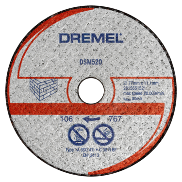 Набор отрезных дисков Dremel DSM520 2615S520JA, 77 мм 2