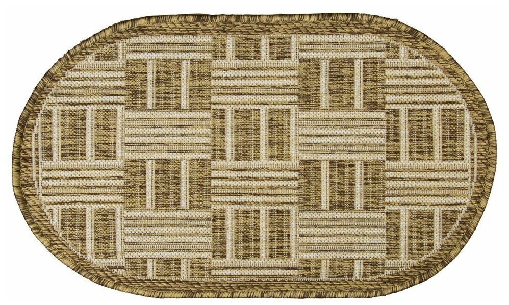 Люберецкие ковры Ковер «Эко», овальный, 100х200 см, полипропилен 100%, джут - фотография № 1