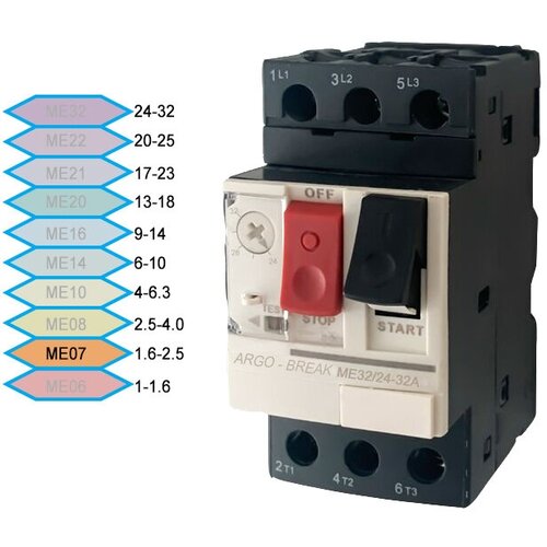 Автоматический выключатель защиты двигателя GV2ME07 [1,6-2,5]