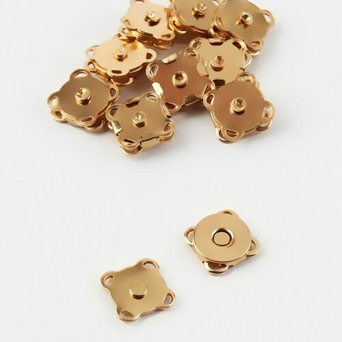 Кнопки магнитные пришивные, d - 10 мм, 10 шт, цвет золотой 2 шт