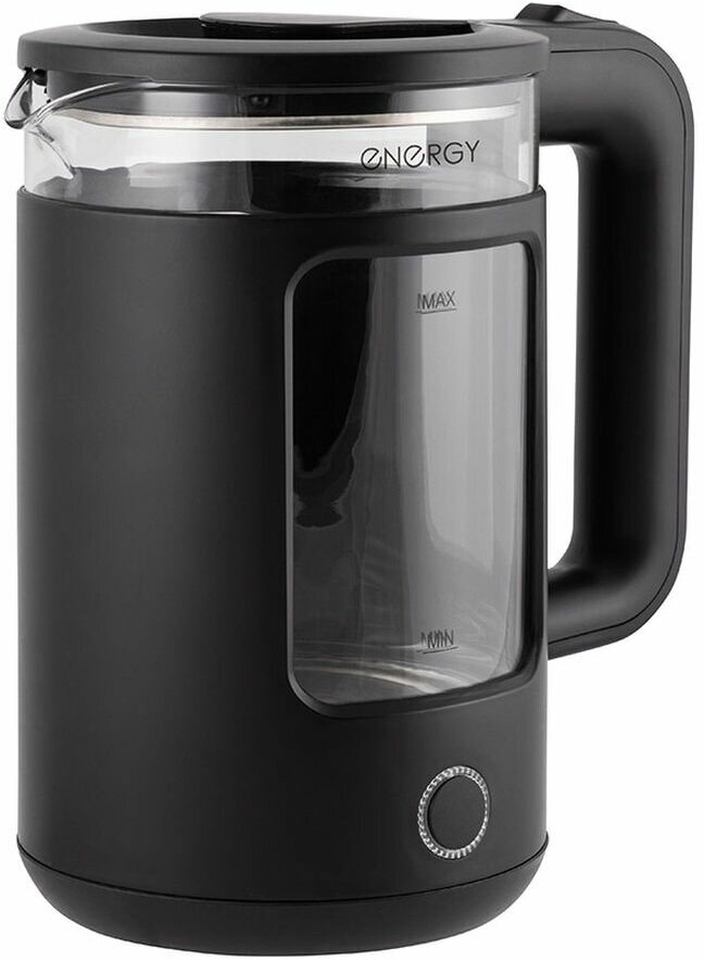 Электрический чайник Energy E-256 1.5 л стекло цвет черный - фото №2