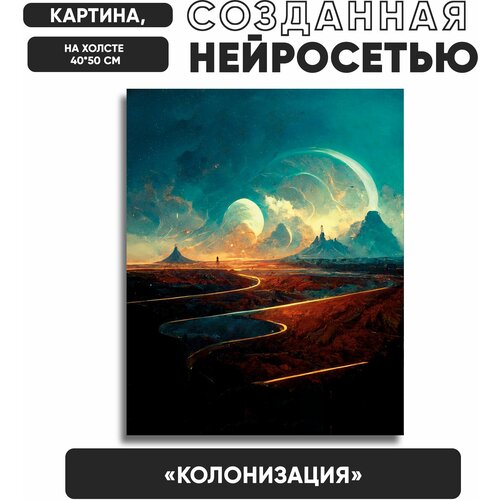 Нейро-арт/ Картина, созданная нейросетью / На холсте 40х50см, 