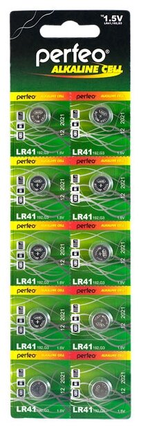 Батарейки Perfeo LR41/10BL Alkaline Cell 392A AG3
