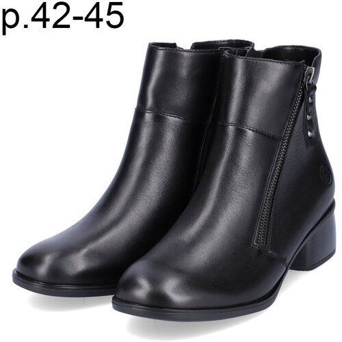 фото Ботинки remonte, демисезонные,натуральная кожа, полнота 8, размер 44, черный