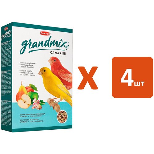 PADOVAN GRANDMIX CANARINI корм для канареек (1 кг х 4 шт) корм комплексный основной padovan grandmix canarini для канареек 400 г