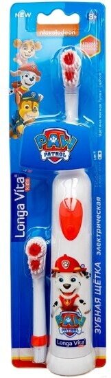 Детская электрическая зубная щетка Longa Vita Paw Patrol красный, 2 насадки