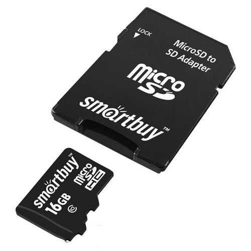 Карта памяти 16Gb - SmartBuy Micro Secure Digital HC Class 10 LE SB16GBSDCL10-00LE (Оригинальная!)