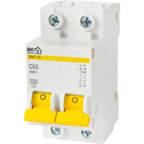 Автоматический выключатель IEK Home ВА47-29 1P N C63 А 4.5 кА автоматический выключатель home ва47 29 1p n c63 а 4 5 ка 2 шт