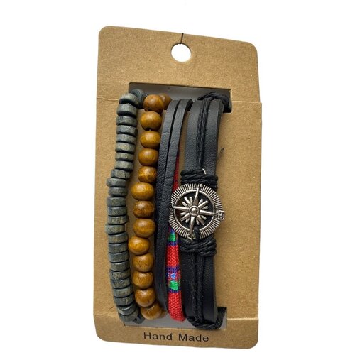 Мужской браслет/ комплект браслетов/ мужской браслет на руку/ браслет из эко-кожи/ подарок