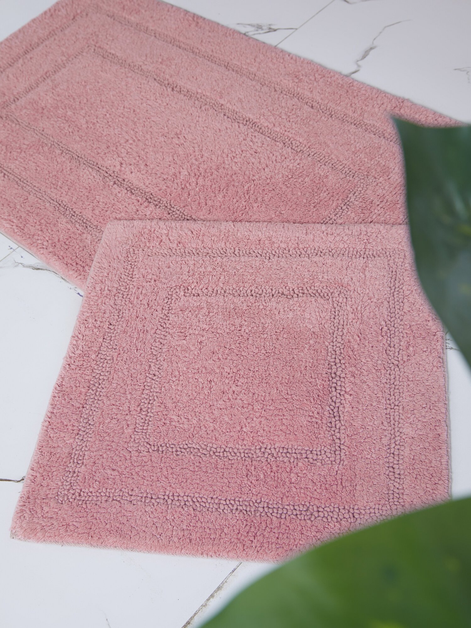 Комплект ковриков, размер 60x100 см, 50x50 см, цвет розовый Arya Home 9751245 . - фотография № 17