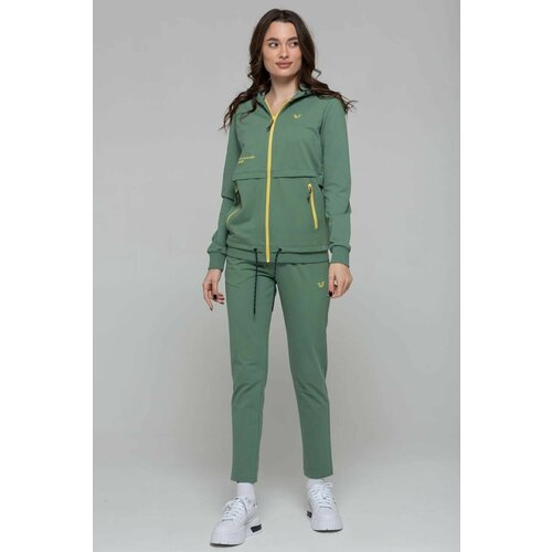 Костюм Bilcee, олимпийка и брюки, повседневный стиль, свободный силуэт, карманы, капюшон, размер 50, зеленый