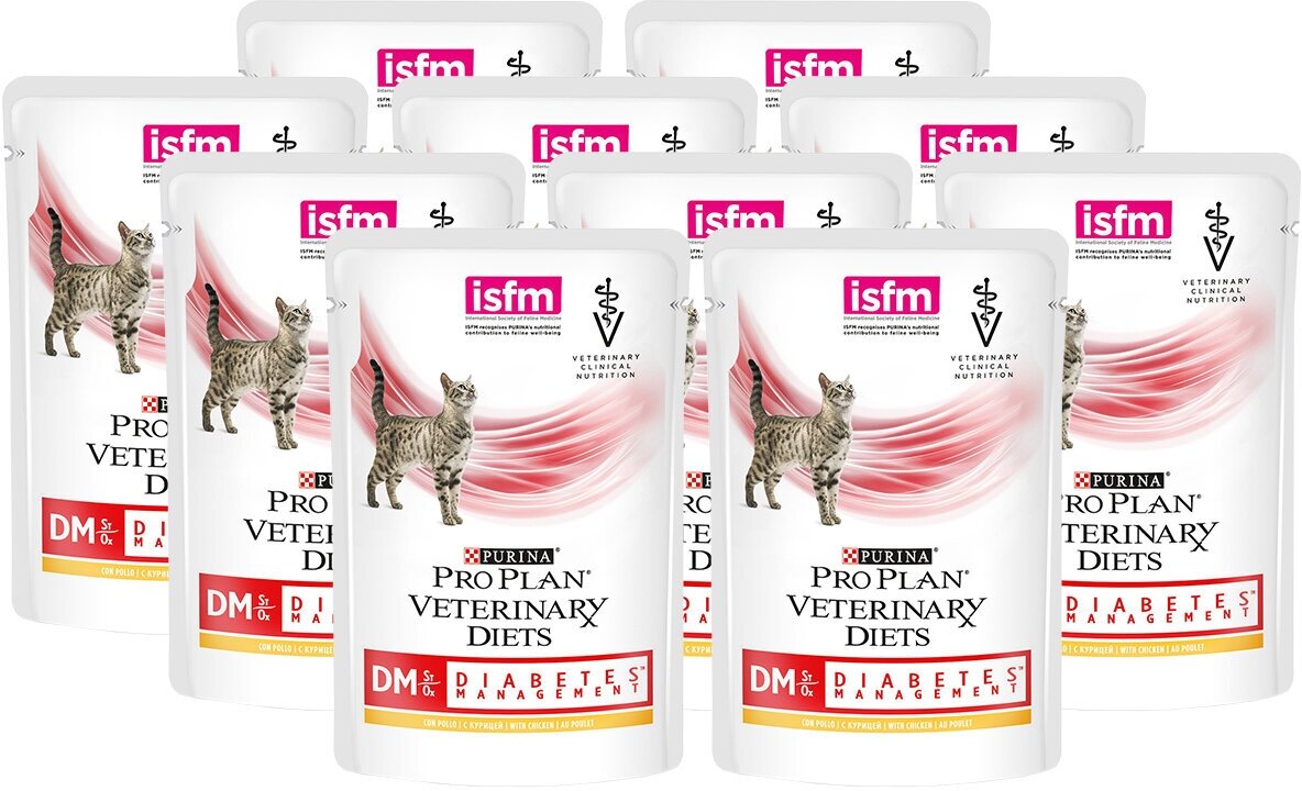 Влажный корм для кошек Pro Plan Veterinary Diets DM при диабете с курицей 85 г х 10 шт - фотография № 15