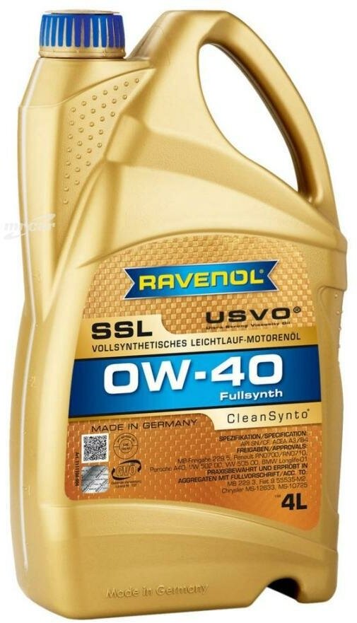 RAVENOL 4014835718791 SAE 0W-40 4L SUPER SYNTHETIK OEL SSL NEW моторное масло