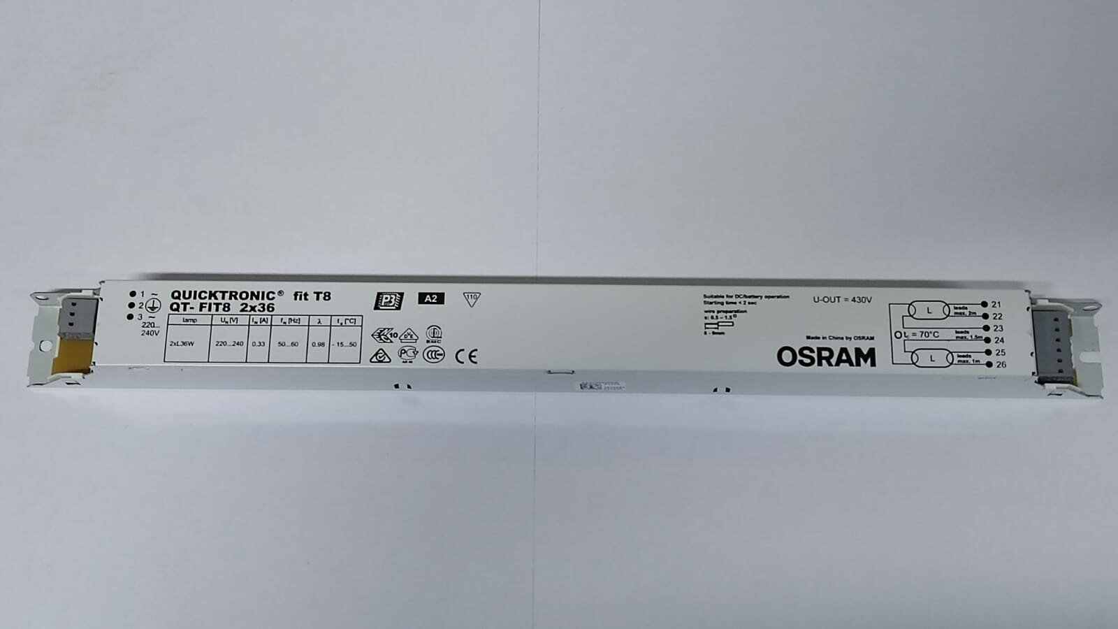 Аппарат пускорегулирующий электронный (ЭПРА) QT-FIT8 2х36/220-240 VS20 OSRAM 4008321294265