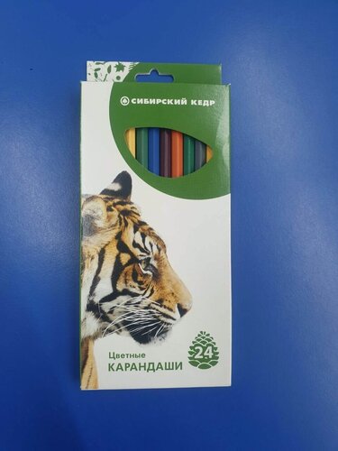 Изображение товара Набор цветных карандашей 24 цвета "Сибирский кедр".
