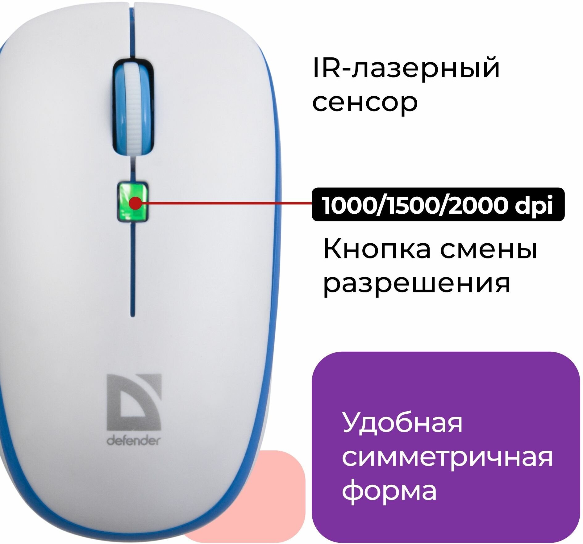 Комплект клавиатура и мышь DEFENDER Skyline 895 Nano White USB (45895) - фотография № 5