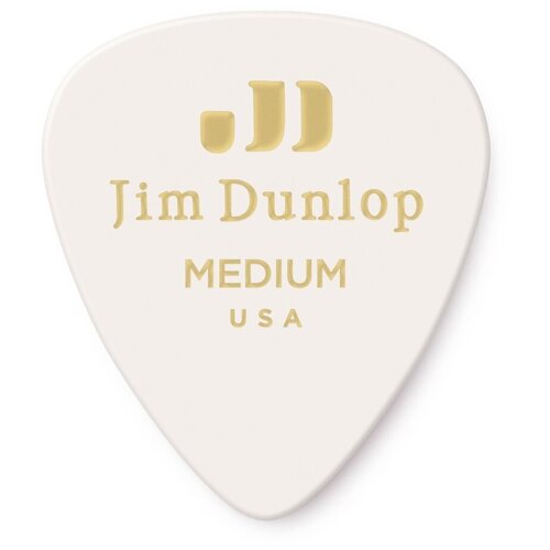 Медиатор DUNLOP 4830-01 Genuine Celluloid White Classics