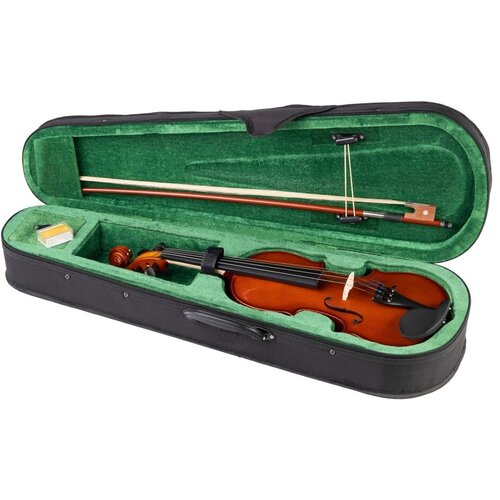 mv 001 скрипка 4 4 с футляром и смычком carayа Carayа MV-003 Скрипка 1/2 с футляром и смычком
