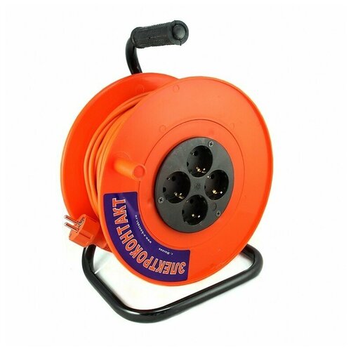 Удлинитель на катушке электроконтакт Умелец 4 гнезда 30 м 13200