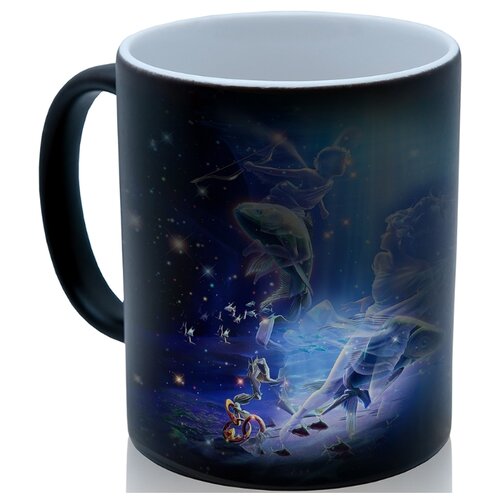 фото Кружка хамелеон знак зодиака-рыбы, прикольный сувенир drabs