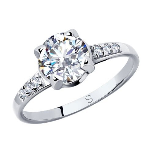 фото Sokolov кольцо из серебра со swarovski zirconia 89010118, размер 18