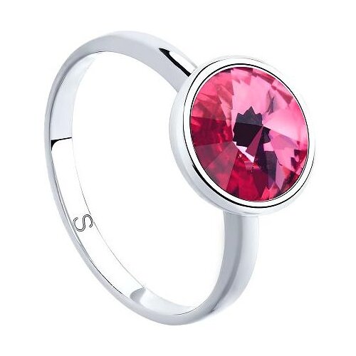 фото Серебряное кольцо sokolov 94012601 с кристаллом swarovski, размер 17,5 diamant-online