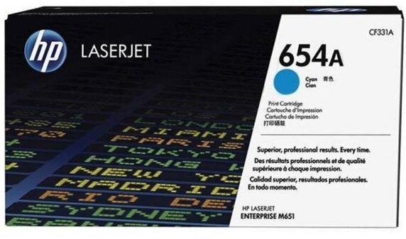 Картридж HP 654A CF331AC для HP Color LaserJet Enterprise M651n/M651dn/M651xh/M680dn/M680f голубой