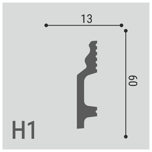 Плинтус Плинтус напольный ударопрочный Н1 60х13x2000 мм (10 штук)