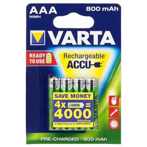 Аккумулятор Varta R03 (AAA) LongLife Ni-Mh 800mAh (4шт.) бат varta longlife aaa 10шт