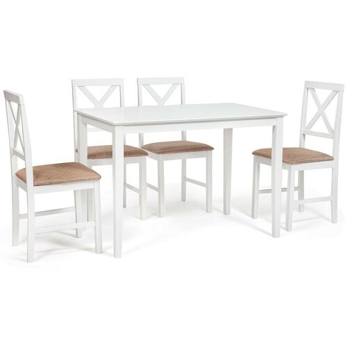 Обеденный комплект эконом Tetchair Хадсон Белый, коричневый